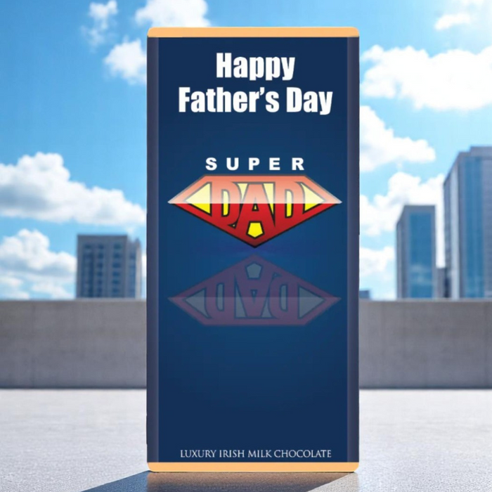 Budskabs chokolade: Super dad - Fars dag