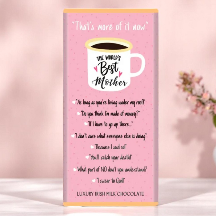 Budskabs chokolade: "THE WORLDS Best Mother"