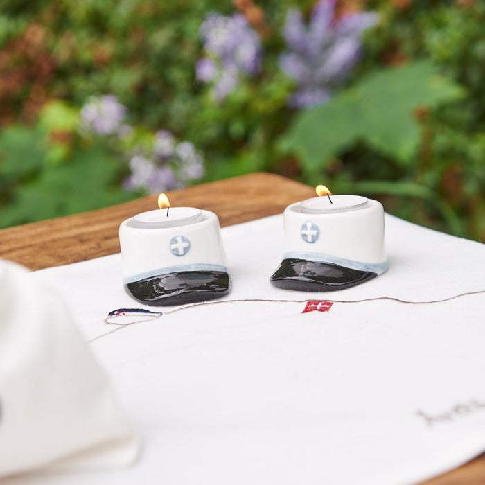 Speedtsberg | Fyrfadsstage | Blå studenterhue