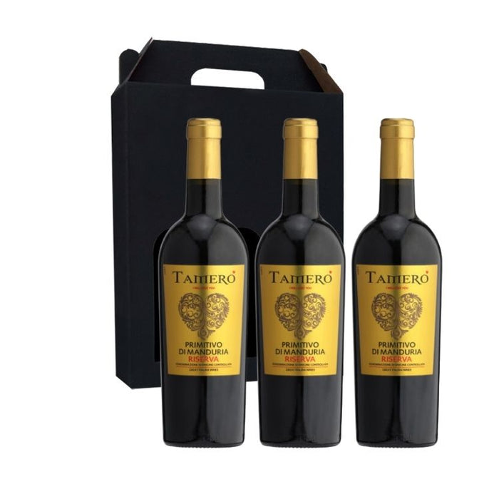 Vingave 3 fl. rødvin, Tamero - Primitivo di Manduria Riserva (Italien)