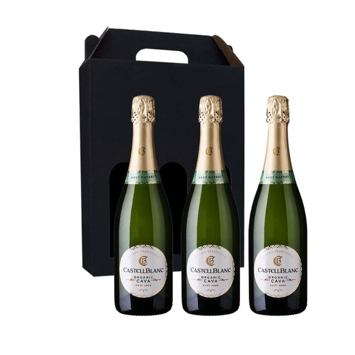 Vingave 3 fl. cava, Mousserende Castellblanc Cava Organic Brut Nature ØKO (Spanien)