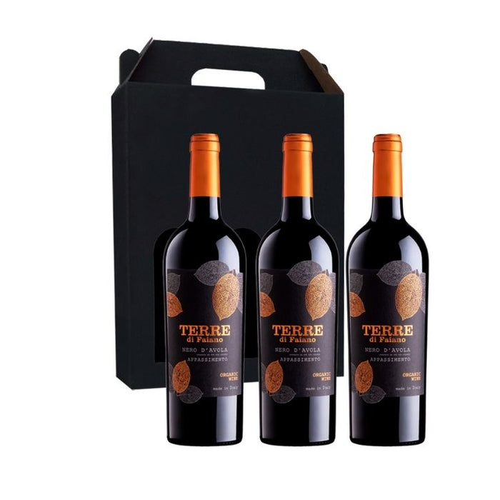Vingave 3 fl. rødvin, Terre Di Faiano - Nero D´Avola ØKO (Italien)
