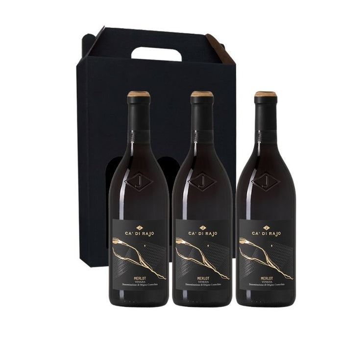 Vingave 3 fl. rødvin, Ca´ Di Rajo - Merlot (Italien)