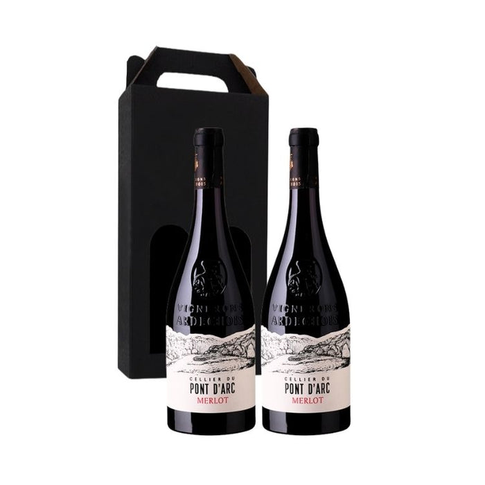 Vingave 2 fl. rødvin, Cellier de Pont d´Arc - Merlot (Frankrig)