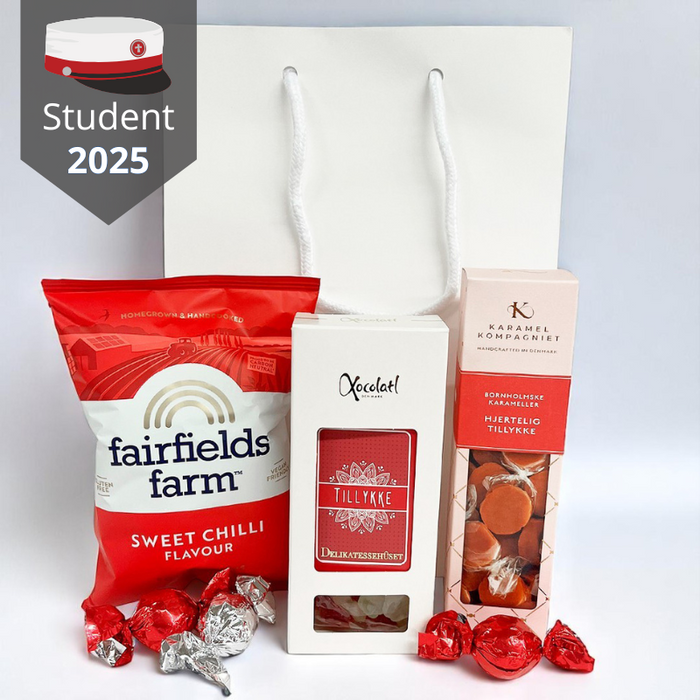 Tillykke kan bruges i mange anledninger, sig tillykke med denne fine gavepose