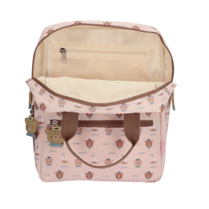 Sød brun rygsæk til skolestart eller børnehaven.