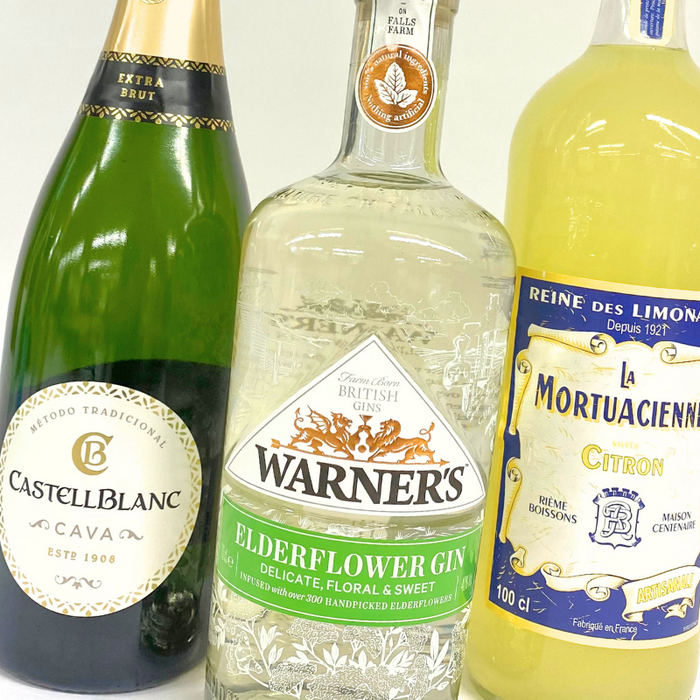 En frisk, sommerlig drinkpakke m. Hyldeblomst Spritz