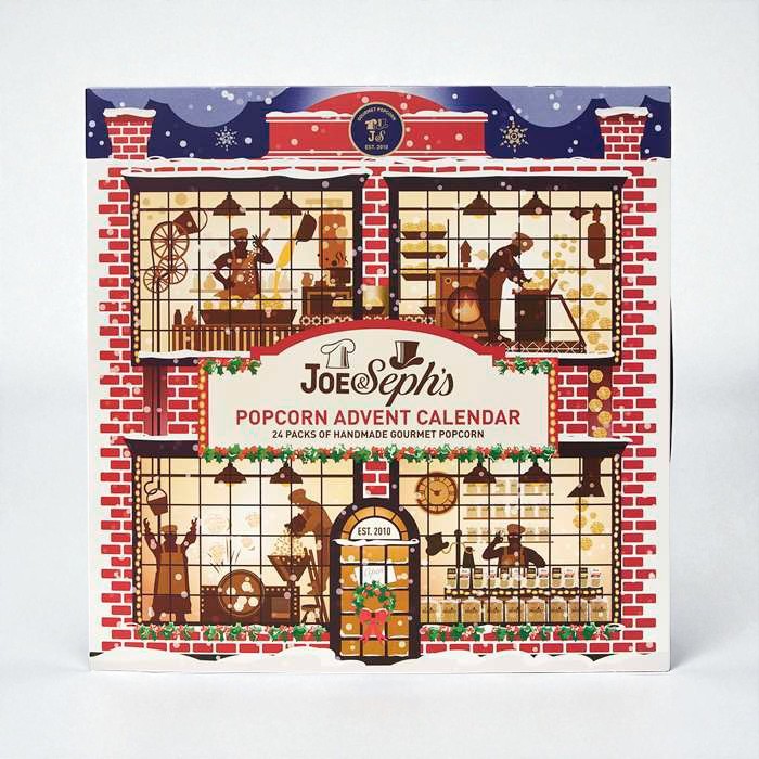 Joe & Seph's Popcorn Julekalender. Bestil online hos Delikatessehuset.