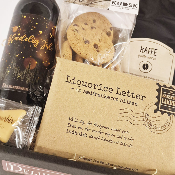 Firmagave med juleøl, kaffe og lakrids
