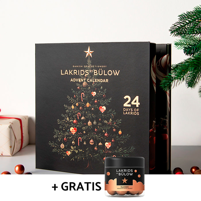 Lakrids by Johan Bülow lakridsjulekalender med 24 låger, fyldt med dansk gourmetlakrids.