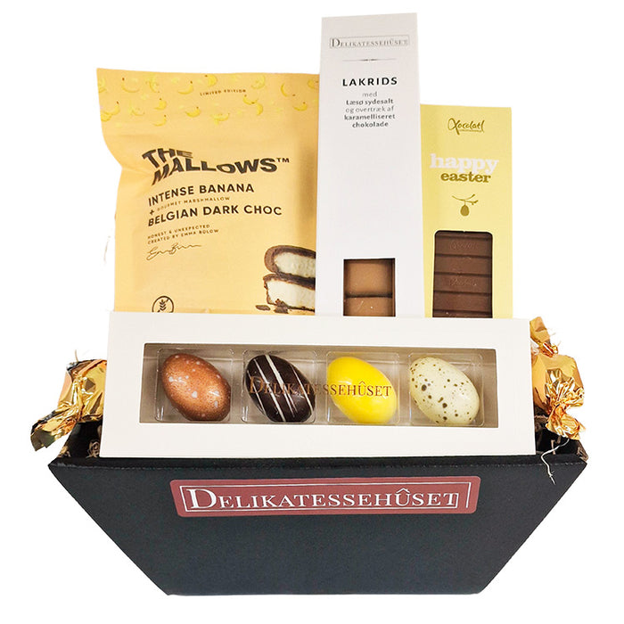 Lille påskekurv med søde lækkerier
