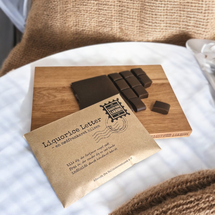 Classic lakridsplade fra Bagsværd i pæn kuvert emballage