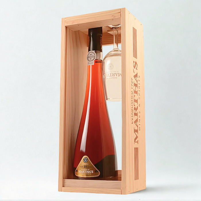 Martha’s 10 Years Old Tawny Port i gaveæske med portvinsglas
