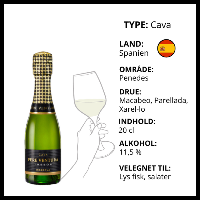 Mousserende, Pere Ventura - Cava Tresor, 20cl (Spanien)