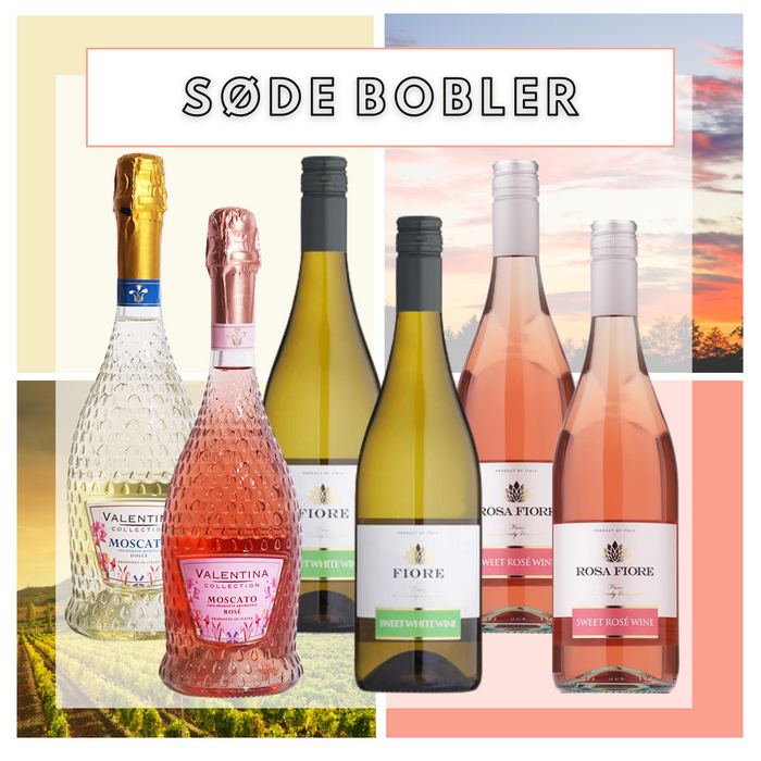 Vinsmagekasse med søde bobler