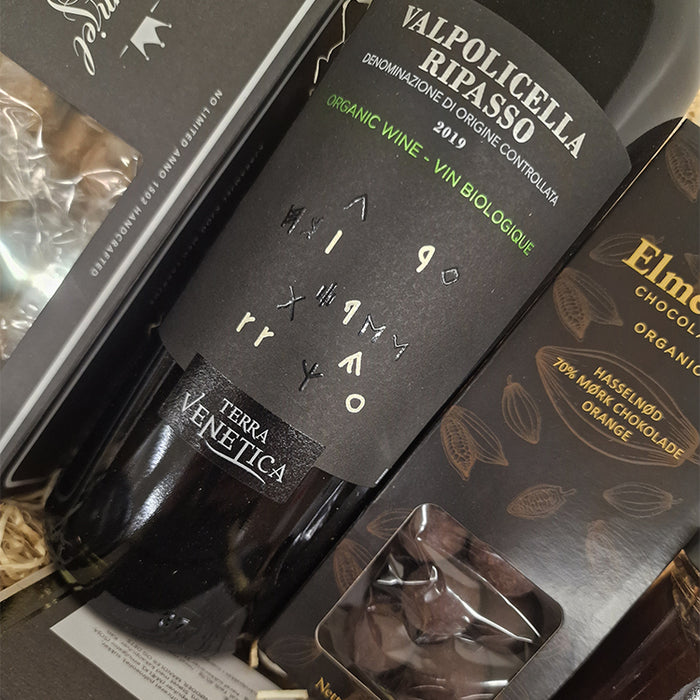 Gavekurv med Ripasso og eksklusiv dansk konfekture (Glutenfri)