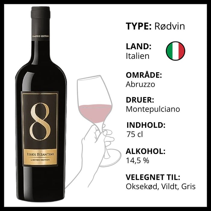 Rødvin, Feudo Bizantini 8 Limited Edition (Italien)