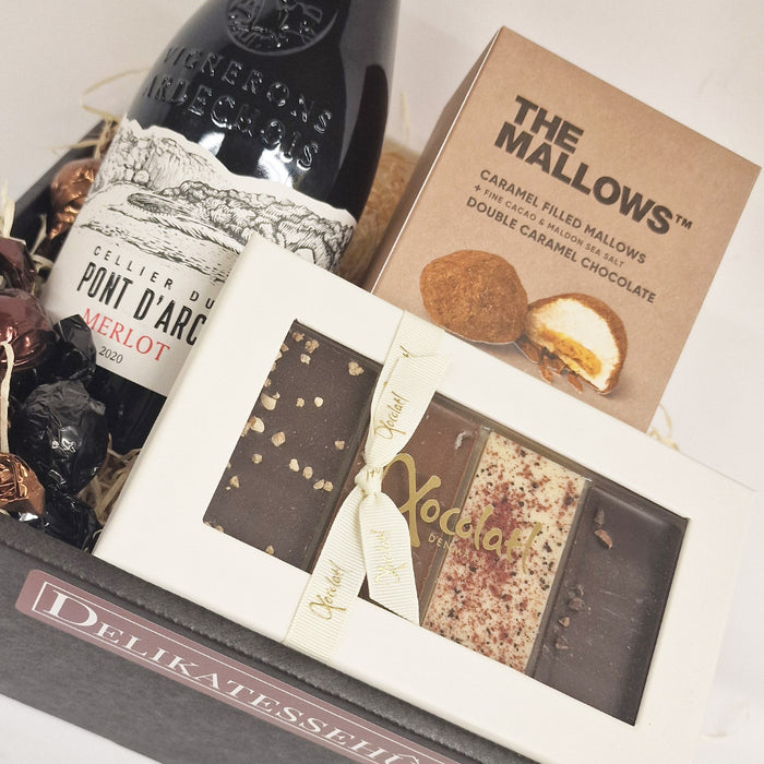 Gavekurv - med fransk rødvin og chokolade