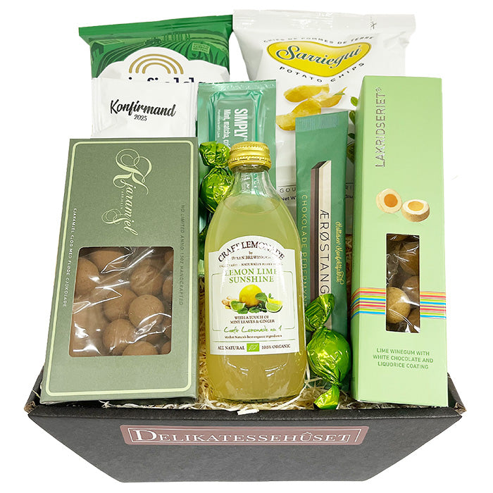 Lækker gavekurv til konfirmanden