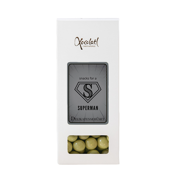 Æske med superman indstik med grønne kiksekugler