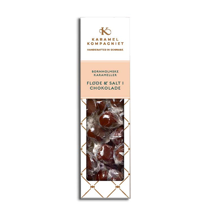 Karamelkompagniets karamelkugler med fløde og salt, overtrukket med chokolade