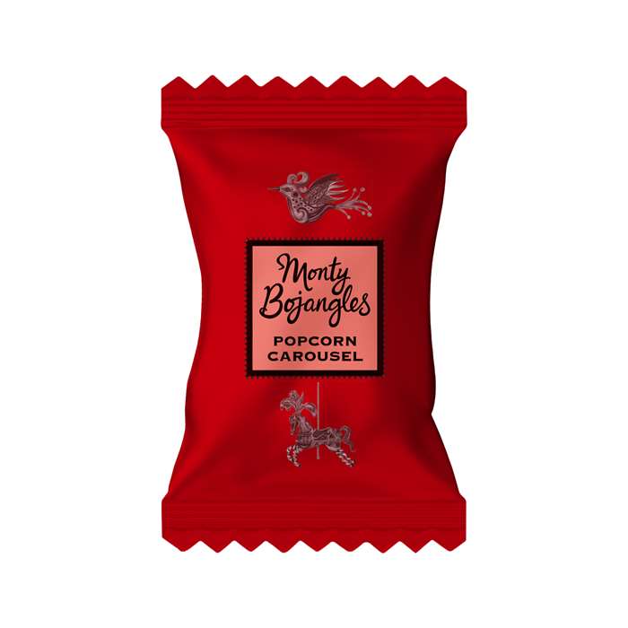 Chokoladetrøfler, enkeltindpakket. Monty Bojangles popcorn carousel