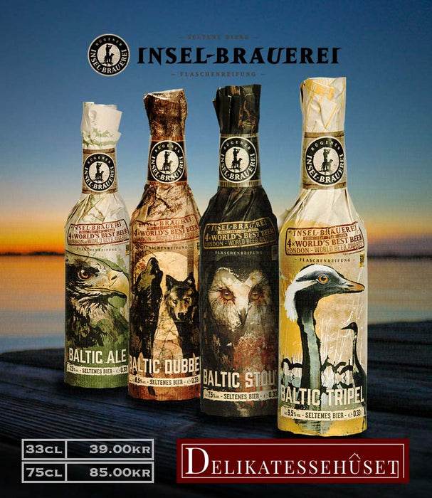 De 4 øl flasker samlet.