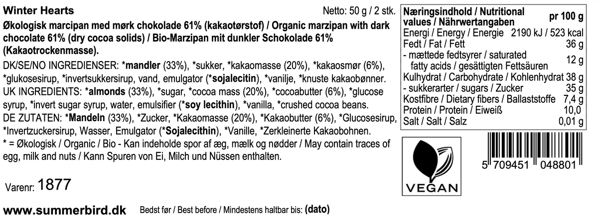 Julehjerter m. Marcipan Gaveæske - Summerbird