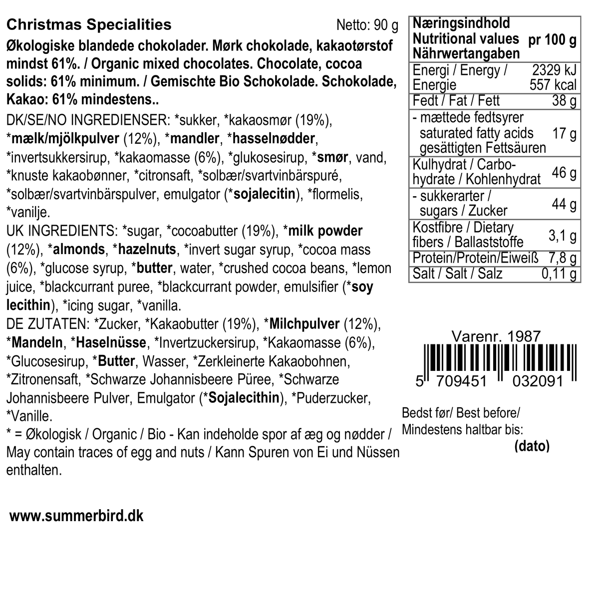 Christmas Specialities gaveæske - Summerbird