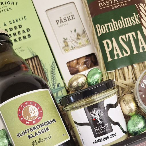 Påskekurv med krydrede delikatesser