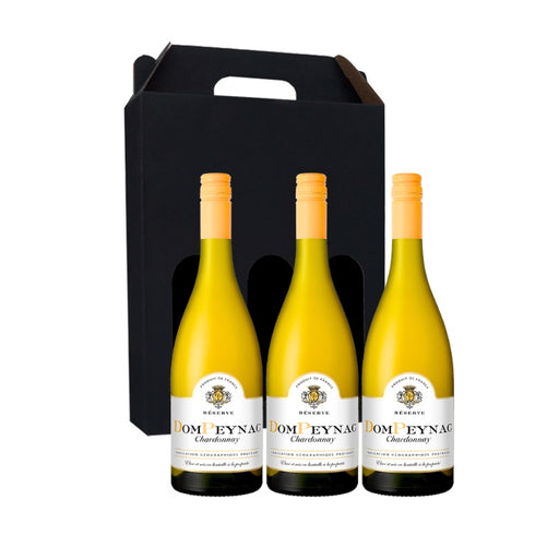 Vingave 3 fl. hvidvin, Dom Peynac - Chardonnay Blanc i gaveæske