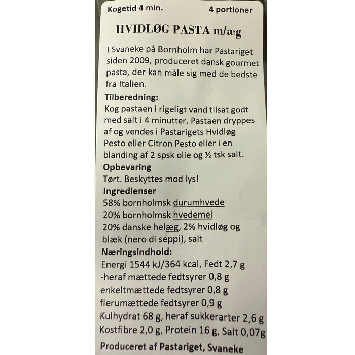 Sort Hvidløgs Pasta, Pastariget Bornholm