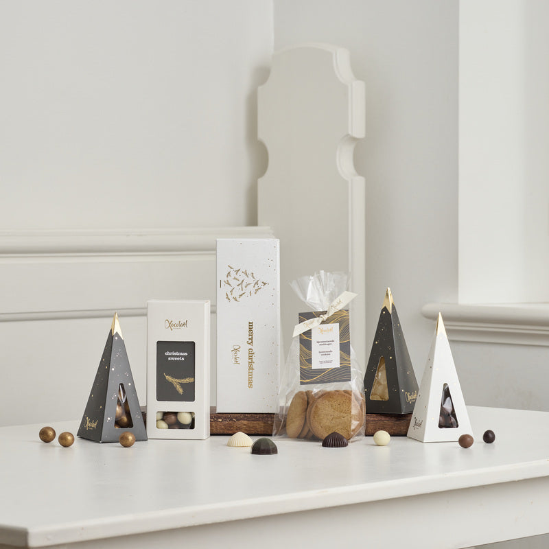 Julegave med chokolade og brunkager fra Xocolatl i Winternight-gavepose
