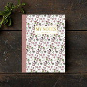 Noteshæfte | Rose blomstermønster
