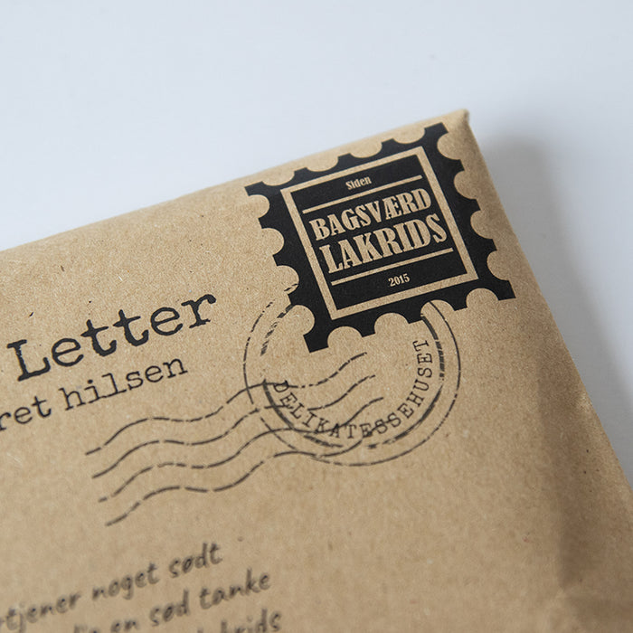 Classic lakridsplade fra Bagsværd i pæn kuvert emballage