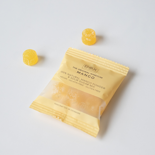 Lækre vingummier fra box the original med smag af mango.