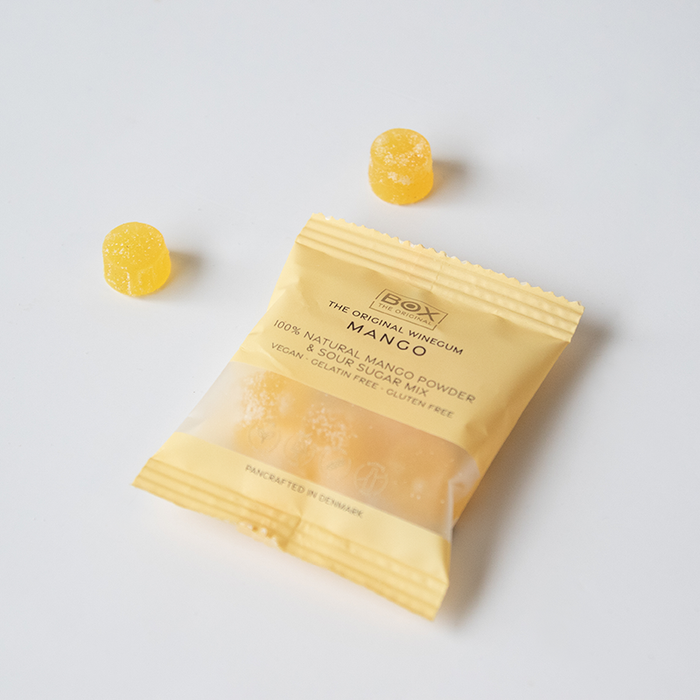 Lækre vingummier fra box the original med smag af mango.