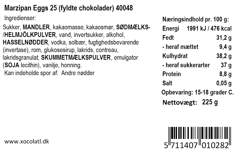Gaveæske med 25 mini-påskeæg med fyld - Xocolatl
