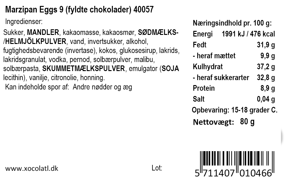 Gaveæske m. 9 marcipanæg - Xocolatl