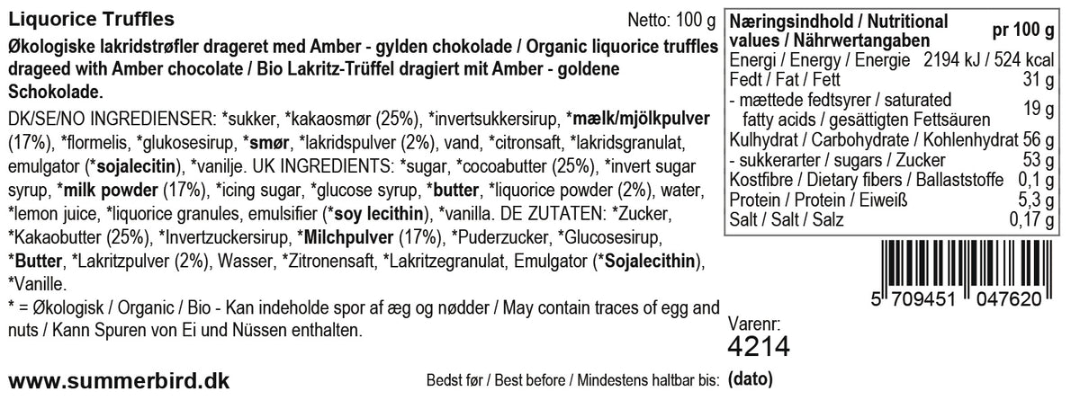 Amber lakrids trøfler Summerbird
