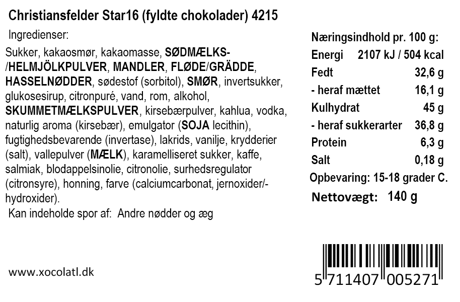 Gaveæske med 16 fyldte chokolader - Xocolatl