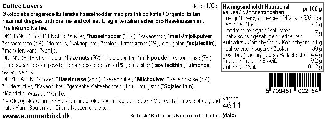 Coffee Lovers, Hasselnødder, Summerbird