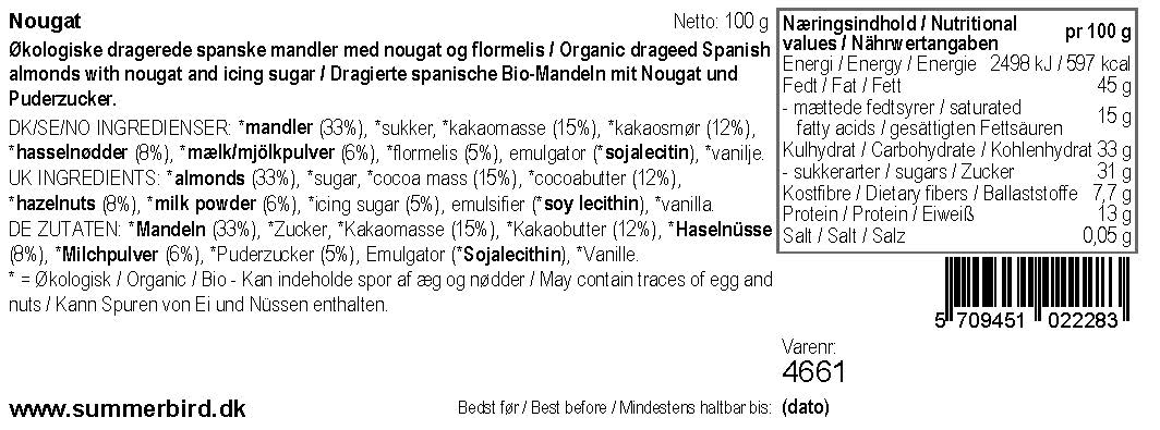 Nougat mandler, Summerbird