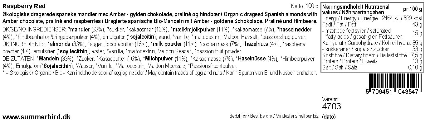 Raspberry Red mandler, Summerbird