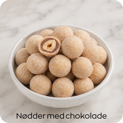Nødder med chokolade fra Delikatessehuset