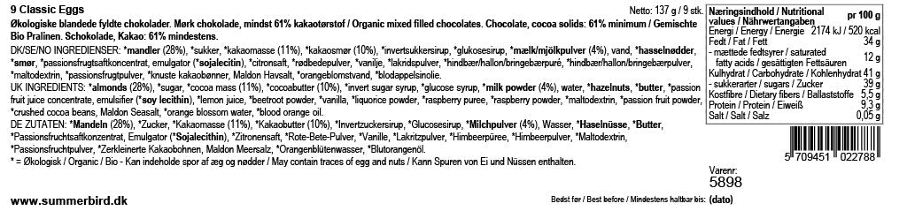 Gaveæske med 9 fyldte påskeæg - Summerbird