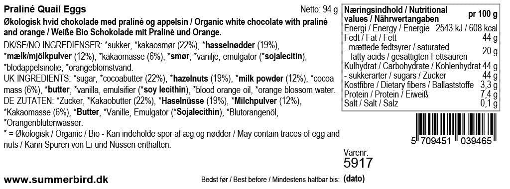 Vagtelæg, Praliné - Summerbird