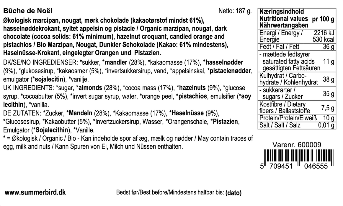 Marcipanbrød, Büche de Noël  - Summerbird