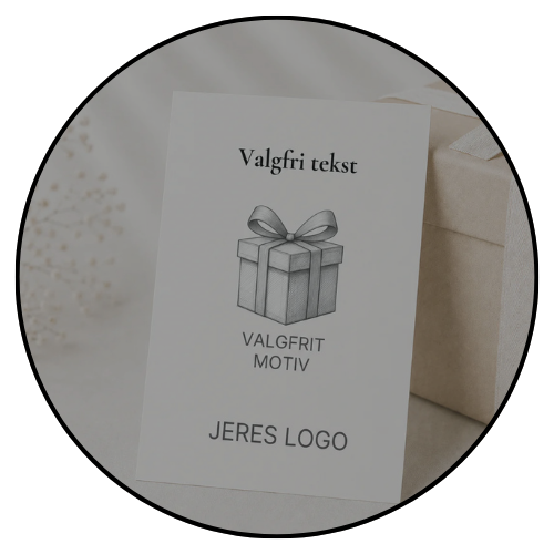 Firmgaver med personligt kort - med jeres logo og hilsen