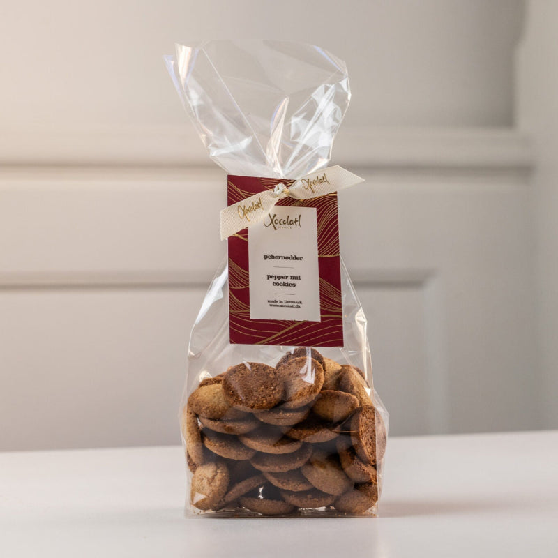 Smørbagte pebernødder fra Xocolatl – pose med sprøde pebernødder